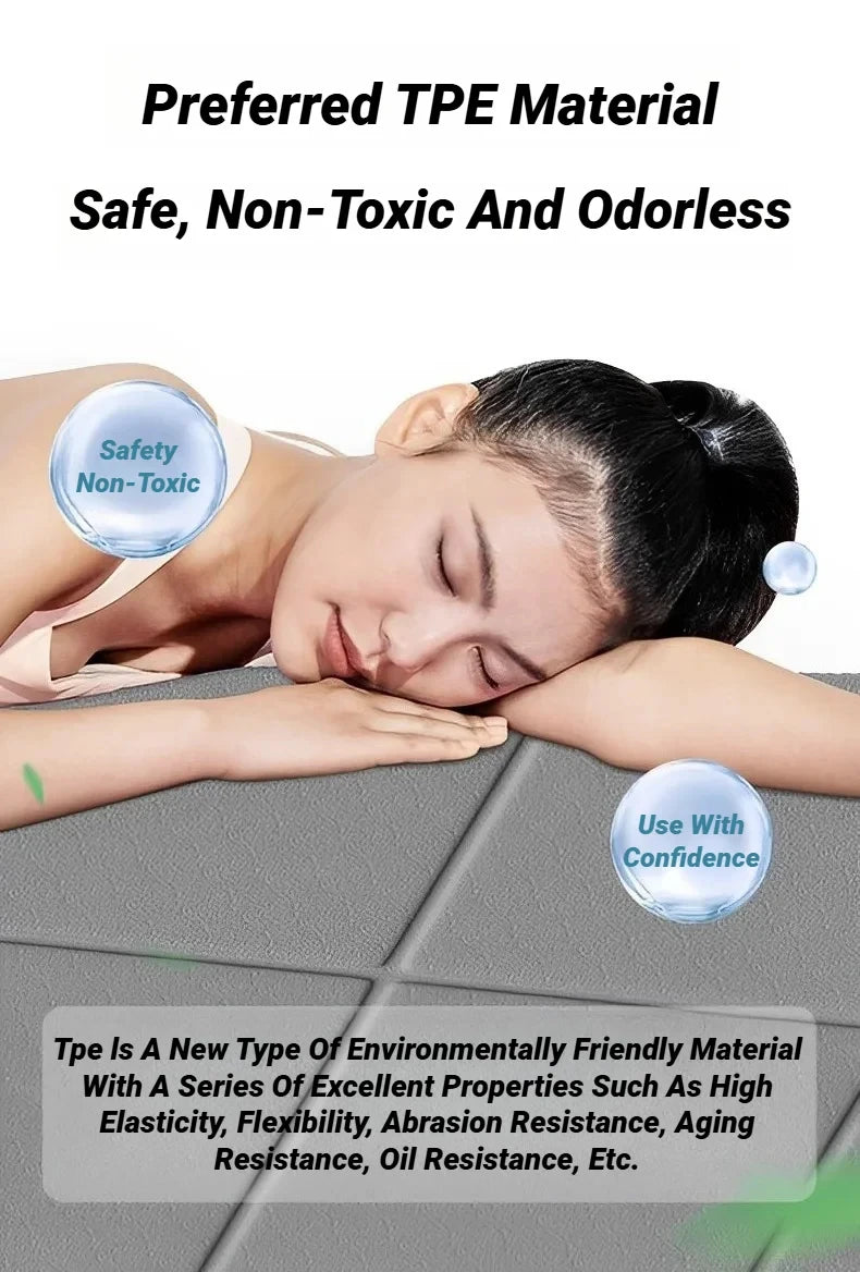 Foldable TPE Yoga Mat: Eco Friendly, Double Sided Non-slip, Folding Travel Fitness Mat for Yoga, Pilates & Floor Workouts Beauty World Shop