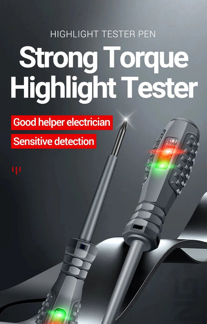 Multifunctional Electrician Test Screwdriver AC Non-contact Induction Test Pen Voltage Tester 70-600V Red Green Induction Lights Beauty World Shop