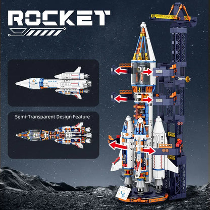 Manned Rocket Model Building Blocks Space Station Construction Toy Rocket Bricks City Architecture Kids STEM Toys Beauty World Shop