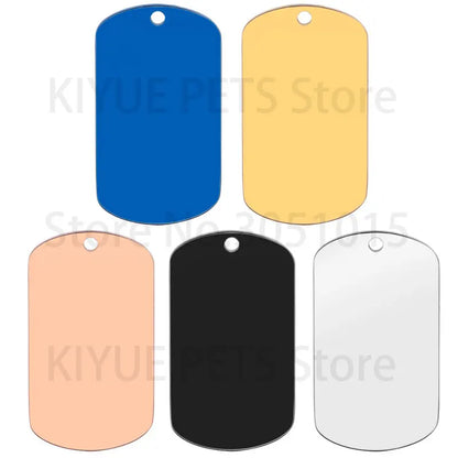 10 Pcs Blank ID Tag Stainless Steel Military  Name Plate Keychain For DIY Accessories Custom Logo Name Women Men Keychain Ring
