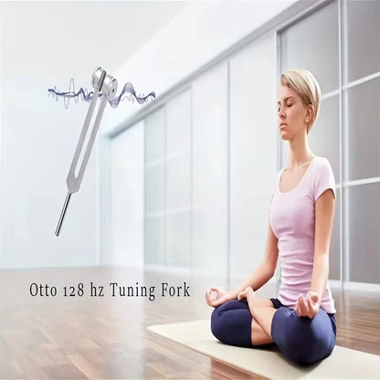 128Hz Tuning Fork  for Sound Therapy Stress Reduction Otoacoustic Emission Testing and Ear Cleaning Tools (Mallet&Wrench Include Beauty World Shop