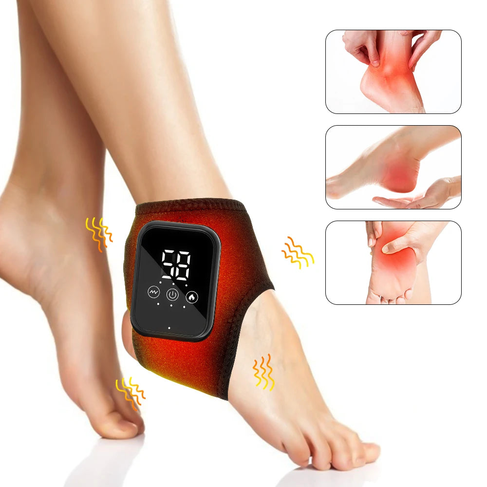 Cordless Heating Ankle Wrist Brace Vibration Massager Electric Hot Compress Massage Ankle Guard Wristband Hand Foot Protector Beauty World Shop