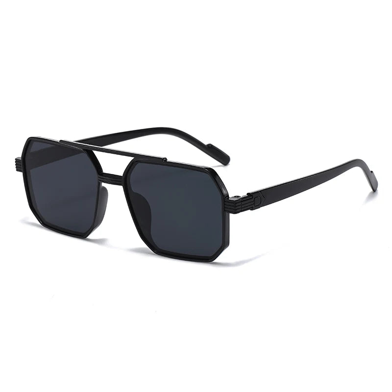 Hiking New Fashion Double Beam Polygonal Anti Light Glasses Retro Personalized Trendy Large Frame Eyewear European and American Beauty World Shop