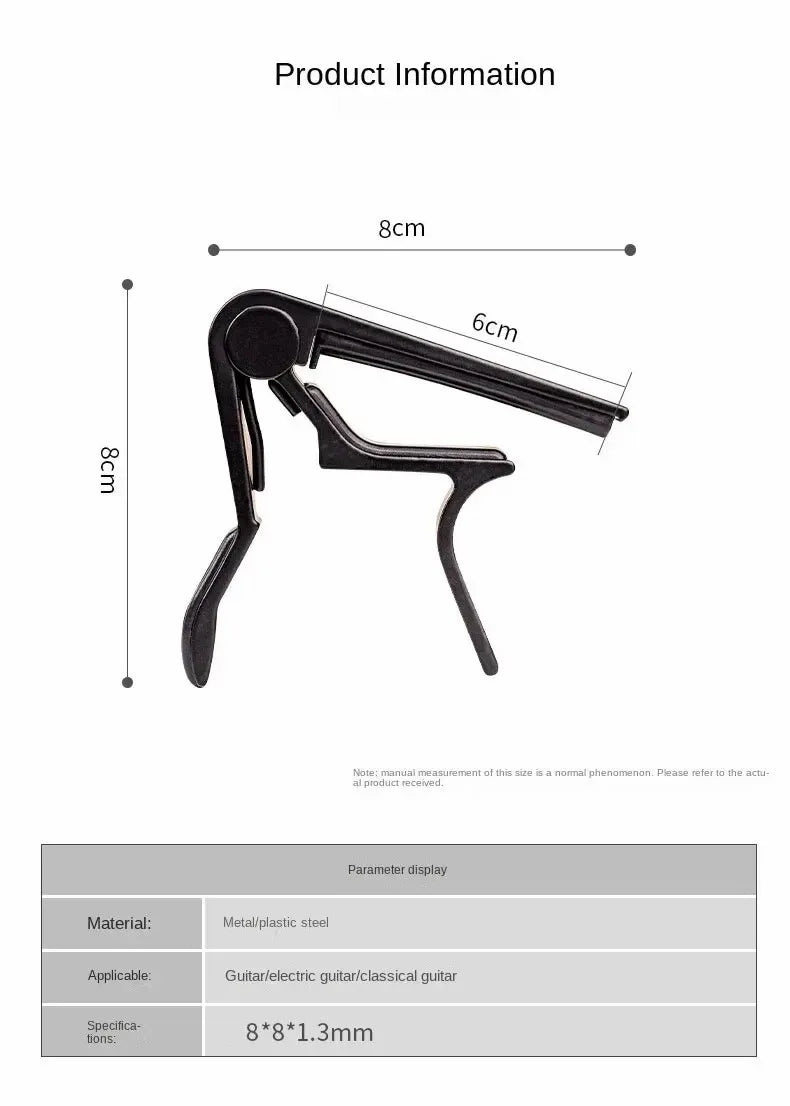 7pcs Guitar Capo for Acoustic And Electric Guitars With 5 Picks for Free And 1 Holder,Black; Silver Beauty World Shop