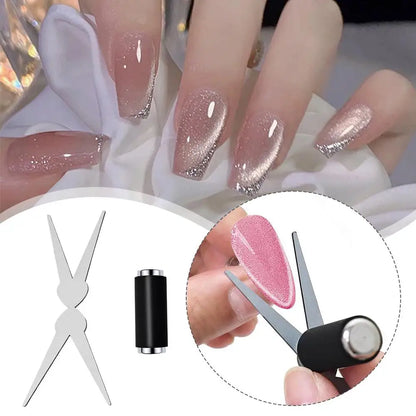 Double-head French Nail Art Magnet Set Cat Eye Magnetic Rod Combination Nail Art DIY V-Shaped Effect Gel Nail Polish Magnet Beauty Trend Shop