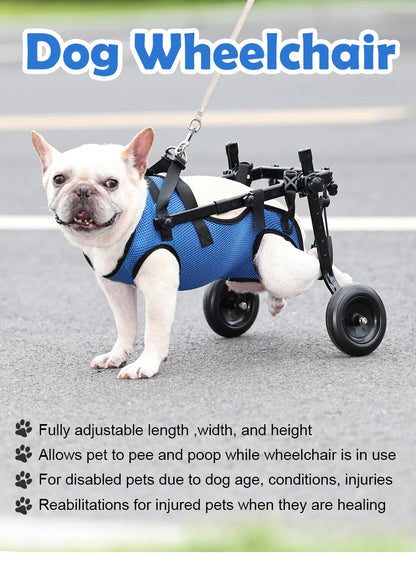 Pet Wheelchair Cart Adjustable Pet Mobility Aids with Wheels Disabled Cat Dog Rehabilitation Walking Mobility Aid Troll Beauty World Shop