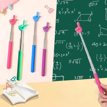 1pPointer Finger Stainless Steel Reading Sticks Telescopic Reading Finger Teaching Aids Gift for Teachers Pointer Finger Stick Beauty World Shop