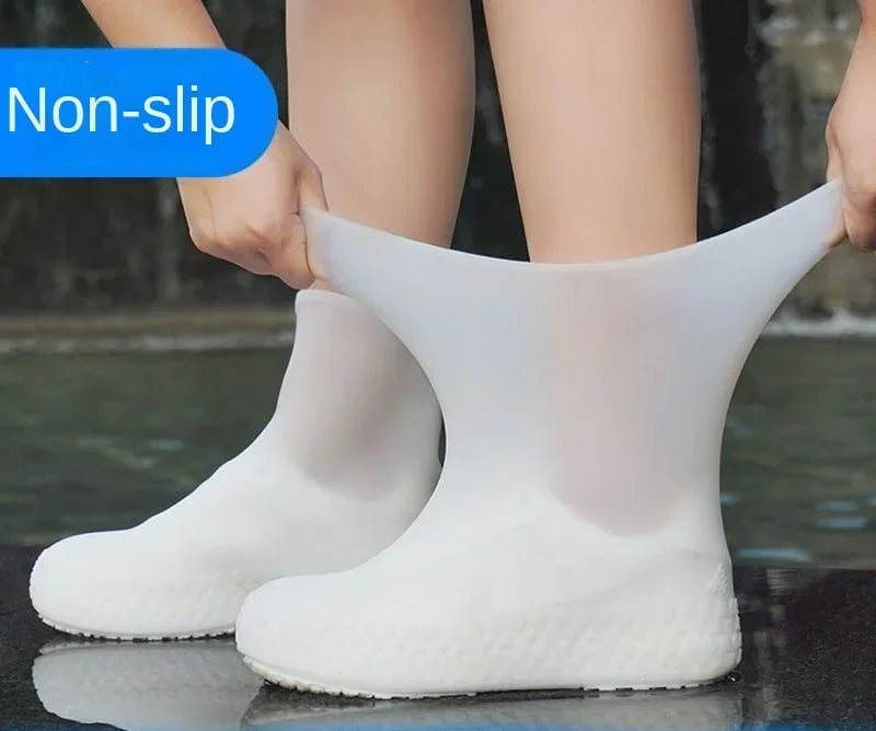 1 Pair Silicone WaterProof Shoe Covers Lip-resistant Rubber Rain Boot Rain Gear Overshoes Accessories for Outdoor Rainy Day Beauty World Shop