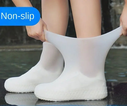1 Pair Silicone WaterProof Shoe Covers Lip-resistant Rubber Rain Boot Rain Gear Overshoes Accessories for Outdoor Rainy Day Beauty World Shop