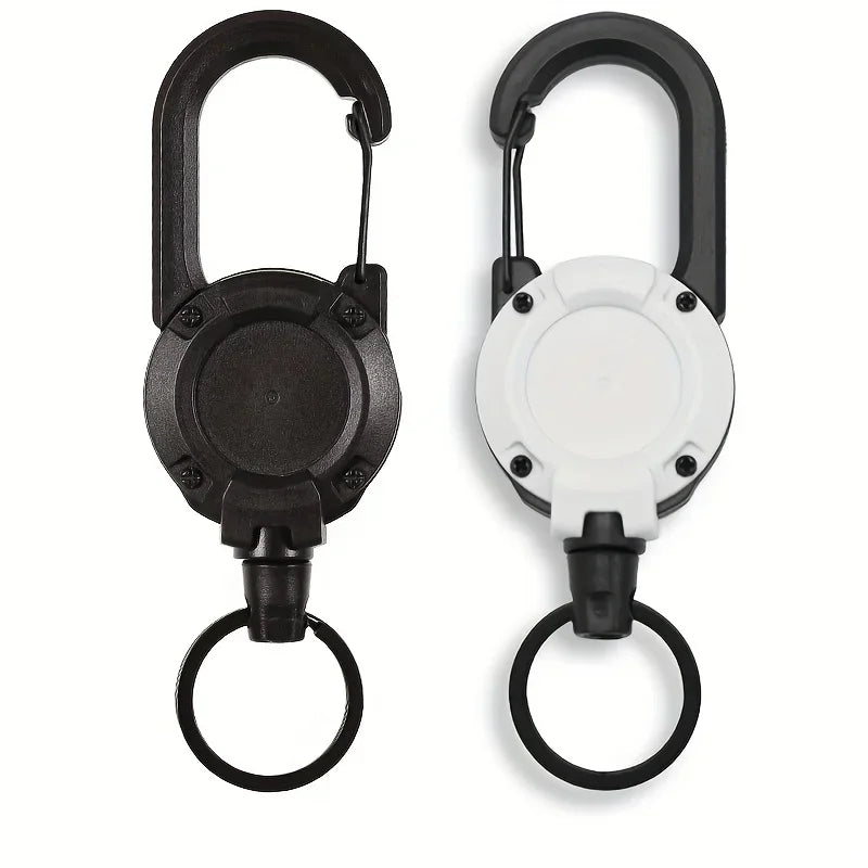 1/2/4pcs Extendable Retractable Holders Keychain Badge Reels Heavy Duty Clip With Carabiner Key Chain For Men Outdoor Bags Beauty Fashion