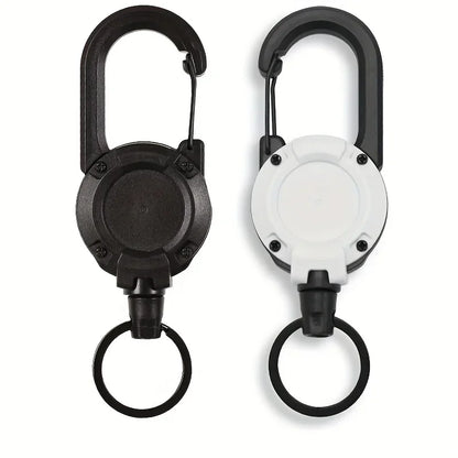 1/2/4pcs Extendable Retractable Holders Keychain Badge Reels Heavy Duty Clip With Carabiner Key Chain For Men Outdoor Bags Beauty Fashion