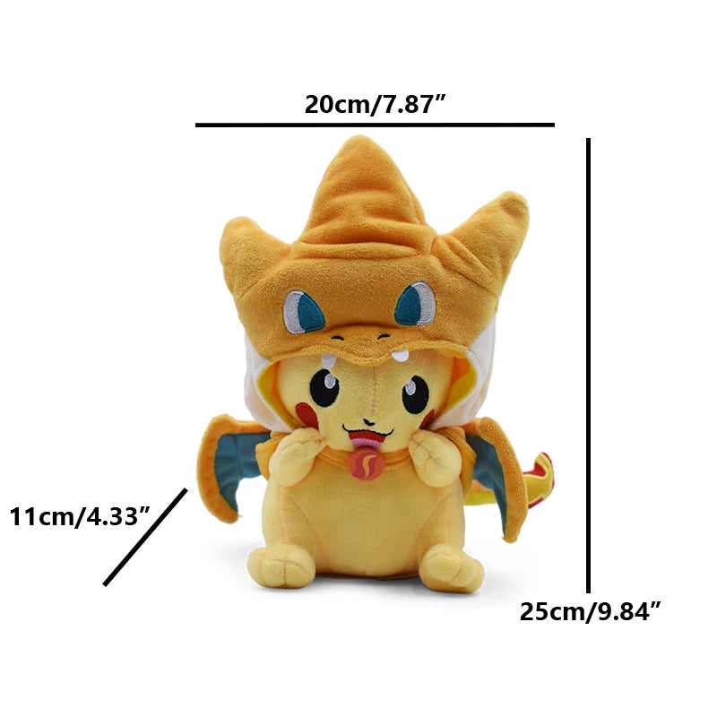 Cos Eevee Pikachu Cosplay Plush Toys Charizard Peluche Lucario Stuffed Animal Doll Collectible Gift,Cartoon 20-30CM Beauty World Shop