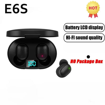 E6S Wireless Bluetooth Earphones TWS Bluetooth Headset Wireless Earbuds Noise Cancelling Earphones with Microphone Headphones Beauty World Shop
