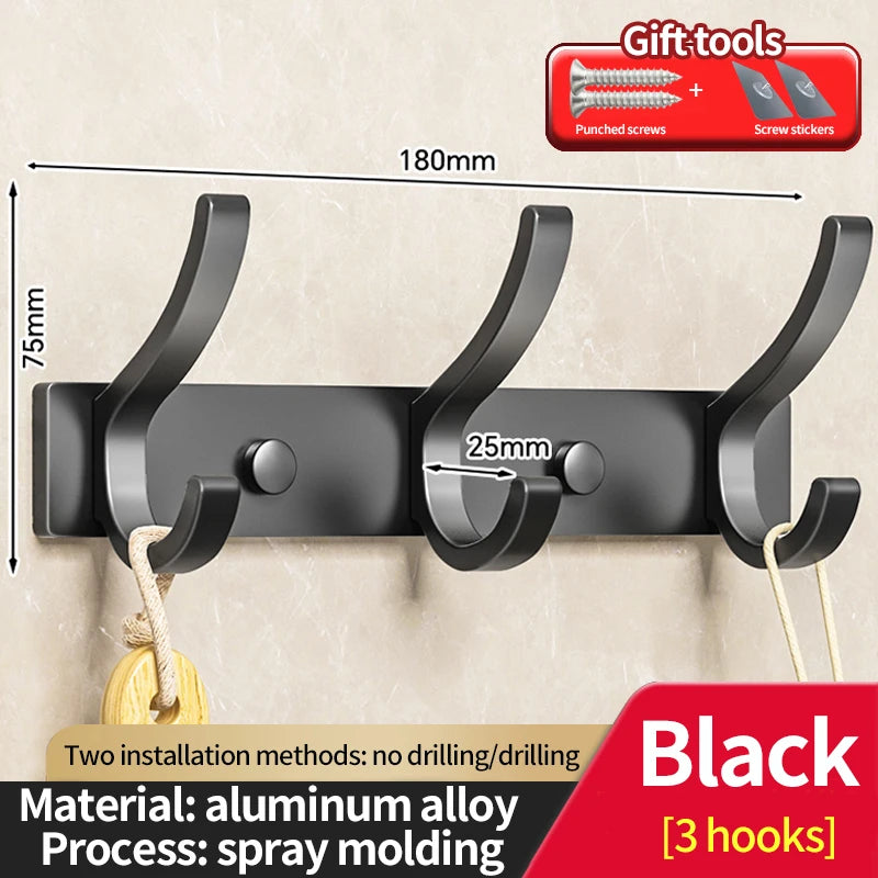 no drill Door Behind Hook Storage Wall Hanging Clothes Hanger Coat Hook Punch-free Bathroom Hanger Bedroom Organizer Storage Kit Beauty World Shop