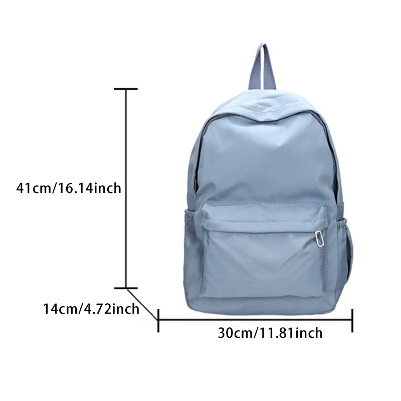 Lightweight Solid Color Backpack for High School Students Multifunctional Casual Bag School Travel Daily Use Simple Design Beauty World Shop