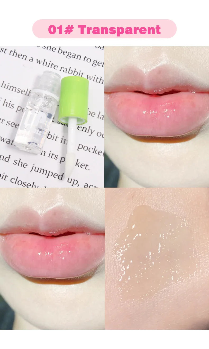6 Pieces Glass Mirror Lip Gloss Set Hydrating Lightweight Lip Balm Glossy Shimmer Sheer Tint Peach Cherry Pink Beauty World Shop