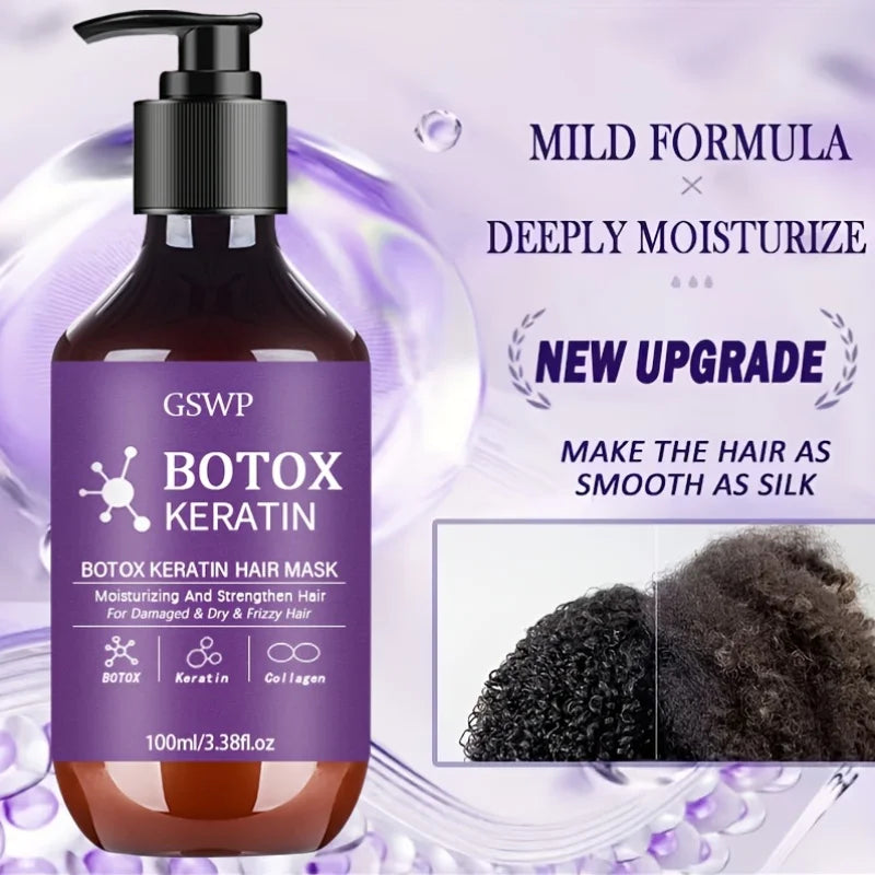 GSWP Botox Keratin Hair Mask, moisturizes and strengthens damaged hair, reduces frizz, split ends and tangles.100ml/200ml Beauty World Shop