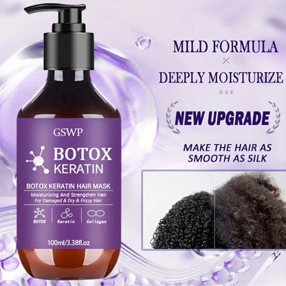 GSWP Botox Keratin Hair Mask, moisturizes and strengthens damaged hair, reduces frizz, split ends and tangles.100ml/200ml Beauty World Shop