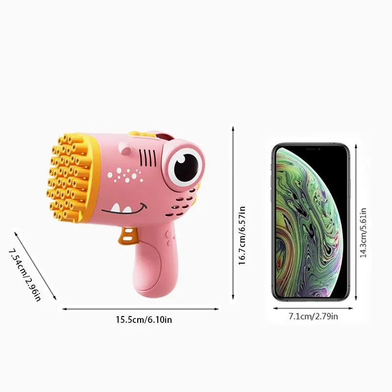 40 Hole Dinosaur Bubble Handheld Bubble Machine, Electric Bubble Gun Outdoor Wedding Party Toy(without Bubble Water) Beauty Fashion