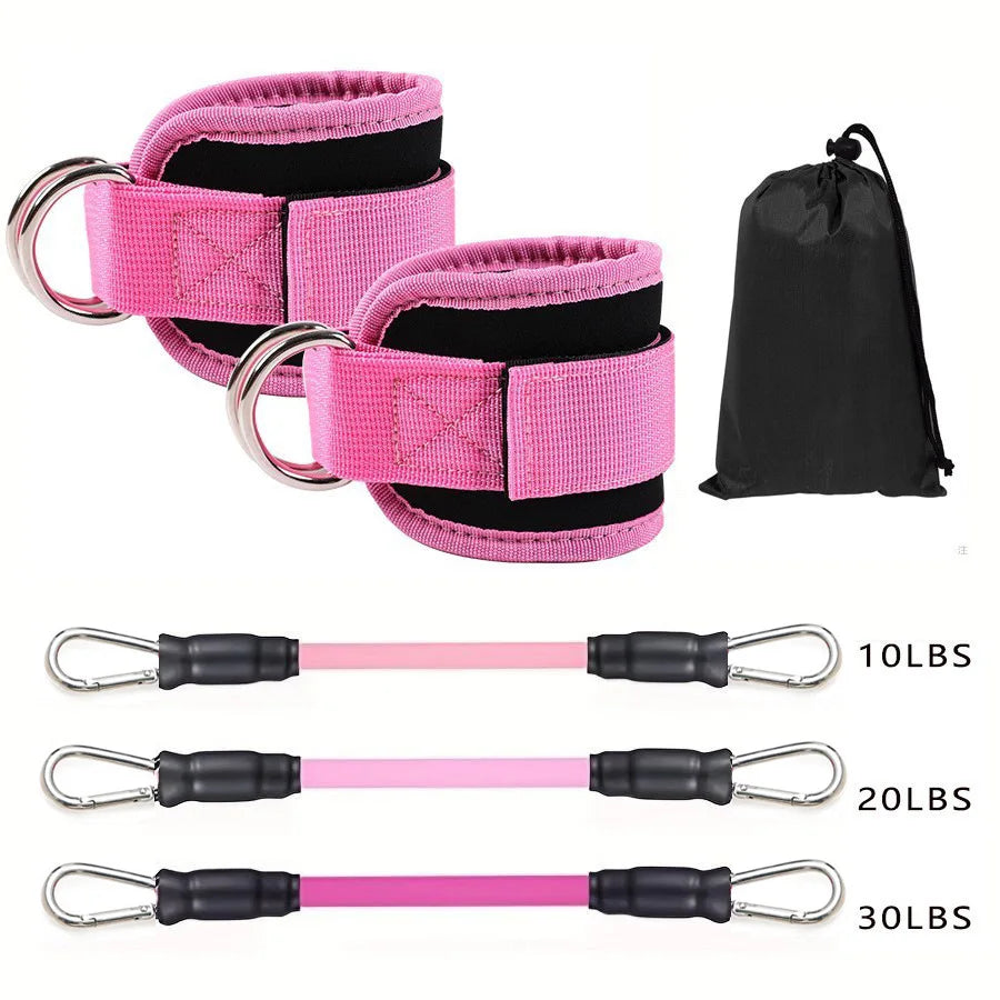 Ankle Straps Resistance Bands Set Fitness Workout Exercise Equipment Ankle Weight Yoga Elastic Fitness Band For Gym Man Woman Beauty World Shop
