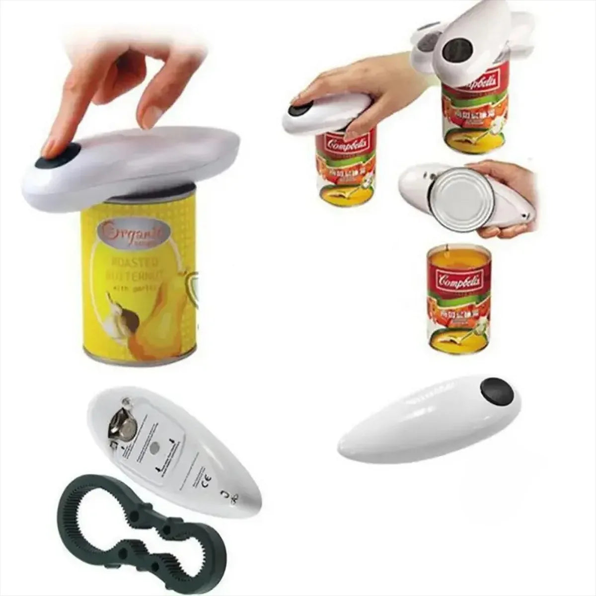 One Touch Automatic Electric Can Opener Portable Kitchen Jar Bottle Opening Tool Beauty World Shop