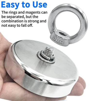 D16~D42mm Super Strong Neodymium Fishing Hook N52 Heavy Duty Rare Earth Neodymium with Countersunk Hole Eyebolt Salvage Magnetic Beauty World Shop
