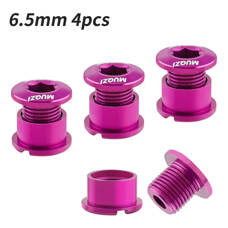 MUQZI 4/5PCS Chainring Bolts Single Double Chainring Screws Mountain Road MTB Bike Crank Bolts 6.5/8.5mm Beauty World Shop