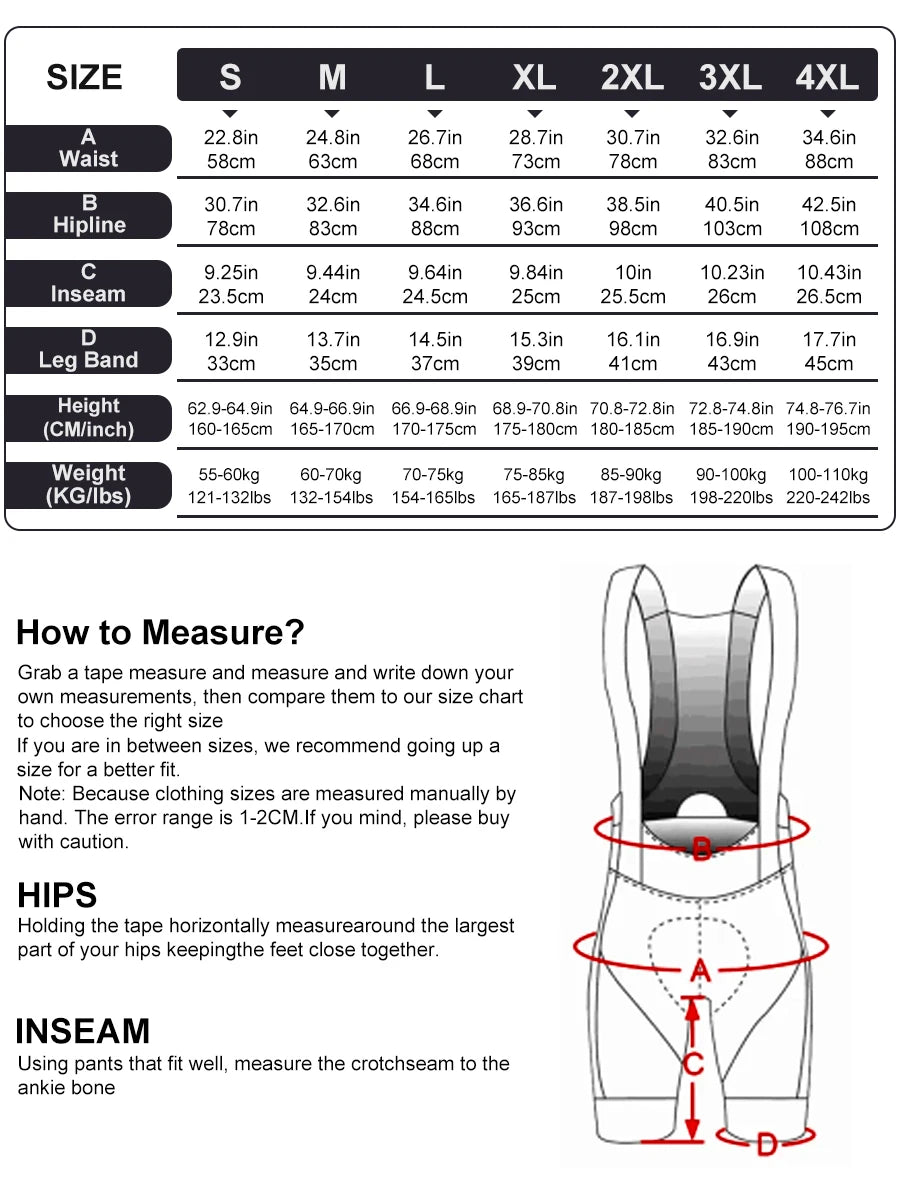 X-TIGER Men's Cycling Shorts Long Distance Riding Bib Shorts Pro Men's Cycling Shorts High Density Foam Cushion 5 CM Leg Gripper Beauty World Shop
