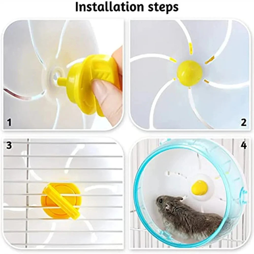 Hamster Wheel Running Disc Toy Sport Running Silent Transparent Small Pet Rotatory Jogging Wheel Toys Pet Hamster Cage Supplies Beauty World Shop