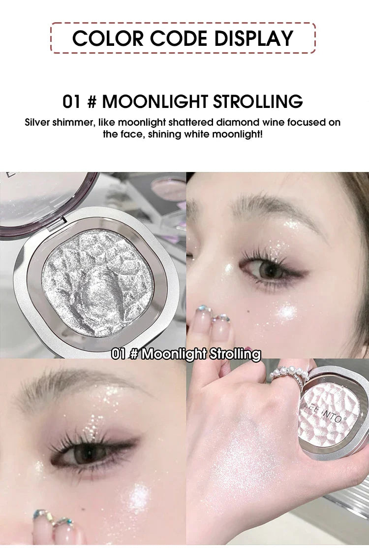 LEEINTO color-glowing high-gloss powder pearlescent powder brightens up the make-up eye shadow disc Beauty Trend Shop