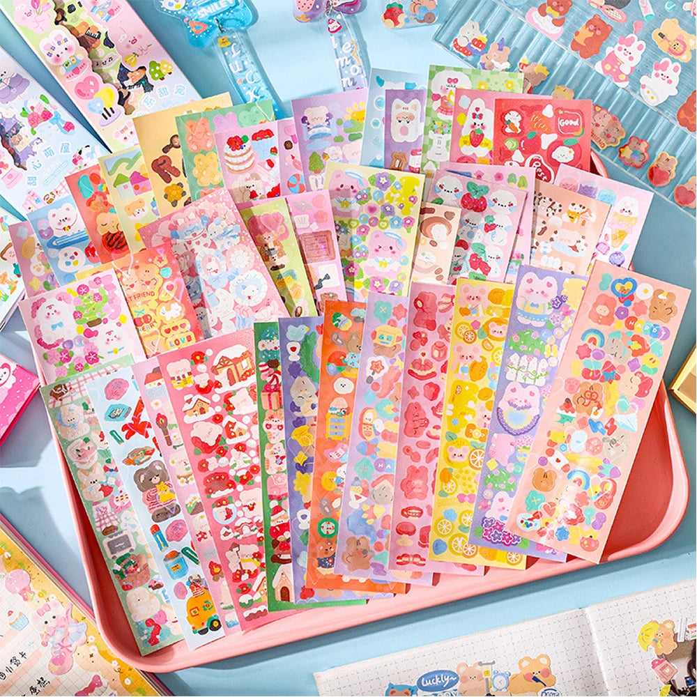 200p Kawaii Stickers for Kids Cute Stationary Aesthetic Diary Decoration Art Supplies Stickers for Scrapbooking Lot Korean Paper Beauty World Shop