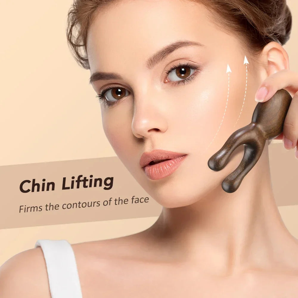 Wooden Gua Sha Facial Tools  Head Massager Sandalwood Wood Massage Tool for Face Nose Eye  Wood Therapy Massage Acupressur Tools Beauty Trend Shop