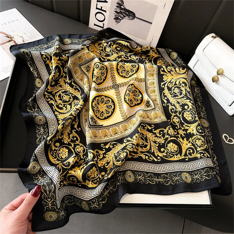 2025 New Fashion Luxury Printed Square Shawl Women 70x70cm Pashmina Silk Scarf Neck Headband Bandana Beauty World Shop