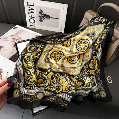 2025 New Fashion Luxury Printed Square Shawl Women 70x70cm Pashmina Silk Scarf Neck Headband Bandana Beauty World Shop