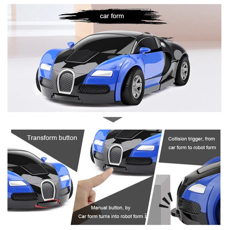 One Click Automatic Collision Deformation Robot Boy Gift Dual Form Toy Car Father Son Interactive Model Car Beauty World Shop