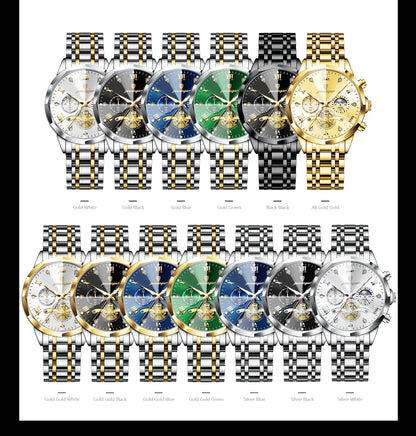 POEDAGAR Luxury Original Men Watch Waterproof Luminous Chronograph Man Wristwatch Stainless Steel Quartz Top Men's Watches Reloj Beauty World Shop