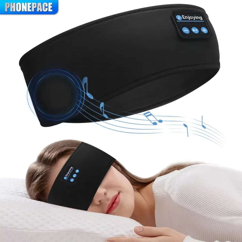 HOMEFISH BT Earphones Sports Sleeping Headband Elastic Wireless Headphones Music Eye Mask Wireless Bluetooth Headset Headband Beauty World Shop