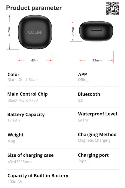 2024 COLMI R02 Smart Ring with Charging Case for Men Women, Battery Life, 39 Days, Health Monitor, 5ATM Waterproof Beauty World Shop