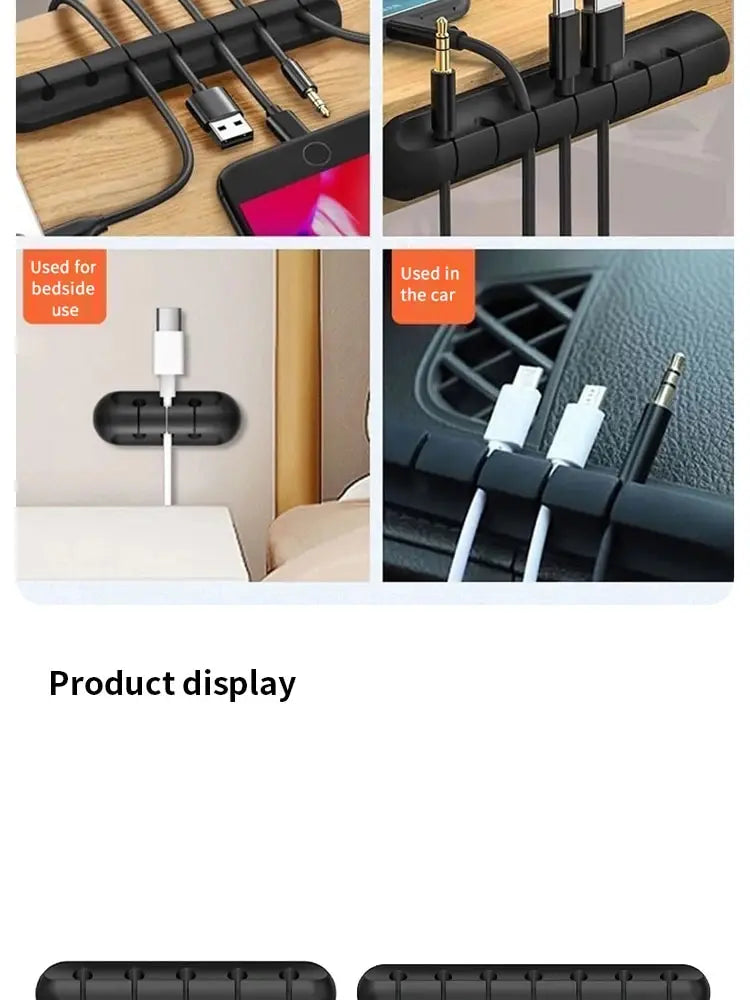 5/7-hole Data Cable Organizer, Desktop Charging Cable Storage Protector, Mouse Cable, Headphone Winding Device, Fixing Clipp Beauty World Shop