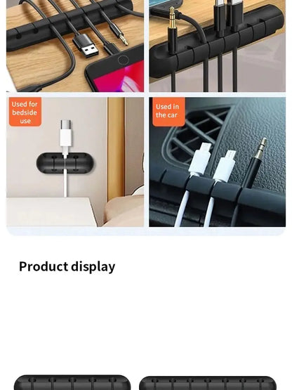 5/7-hole Data Cable Organizer, Desktop Charging Cable Storage Protector, Mouse Cable, Headphone Winding Device, Fixing Clipp Beauty World Shop