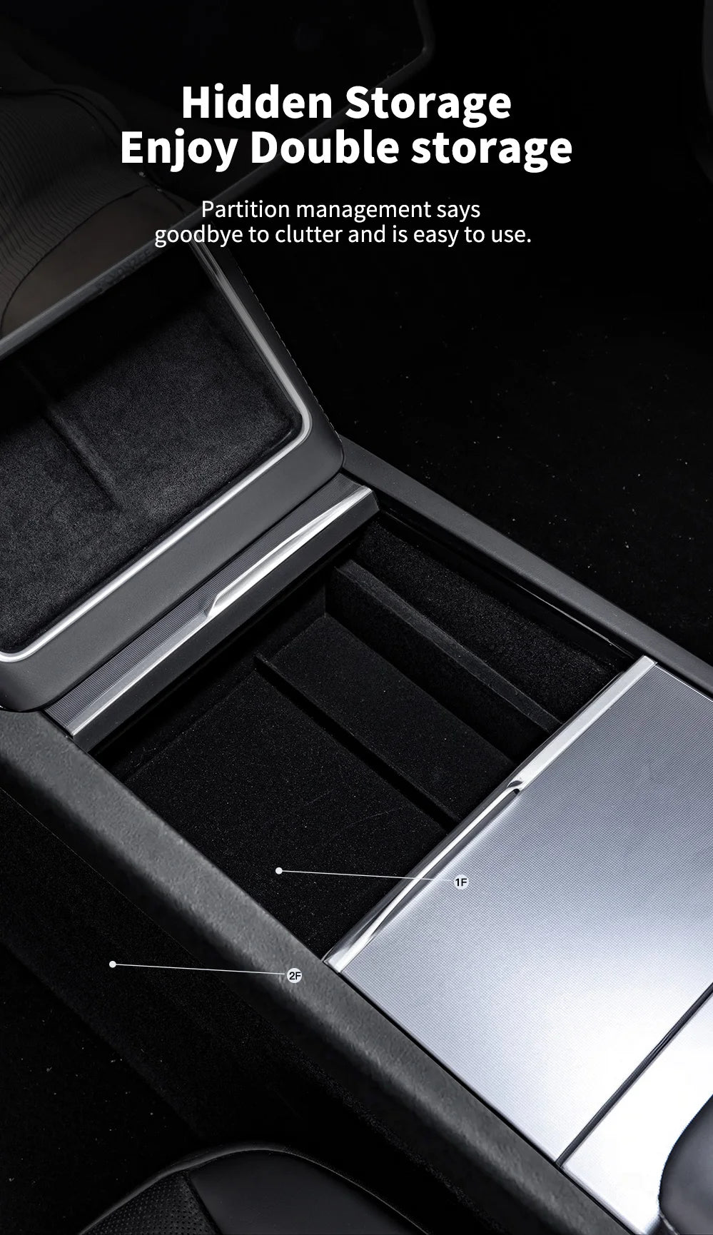 YZ For Tesla Model 3 Highland 2024 Model Y juniper 2025 Storage Box Center Armrest Hidden Box Cup Holder Organizer Accessories Beauty World Shop