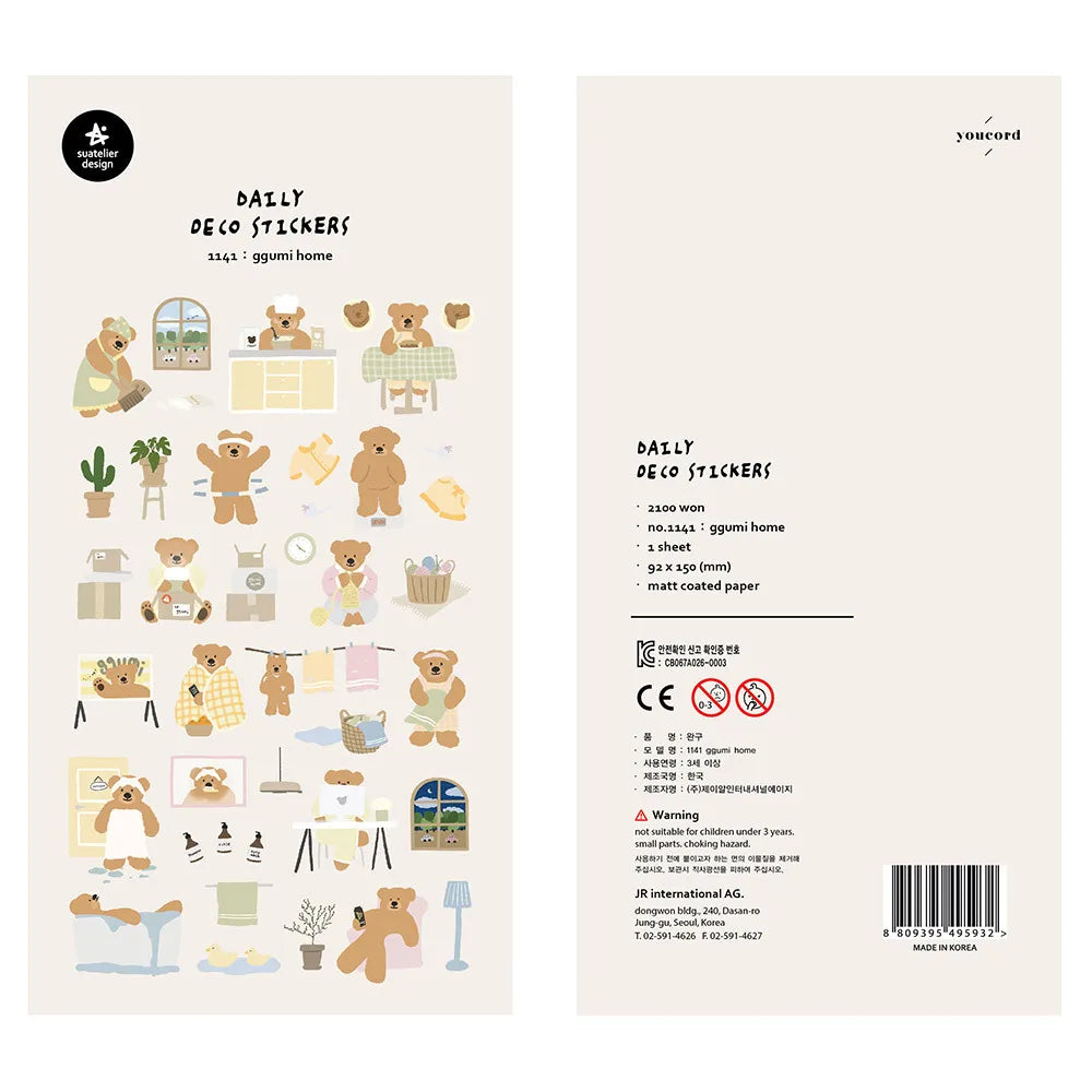 Korean Import Original Suatelier Collection Kawaii Daily Stickers Scrapbooking Diy Journal Stationery Sticker Deco Art Supplies Beauty World Shop
