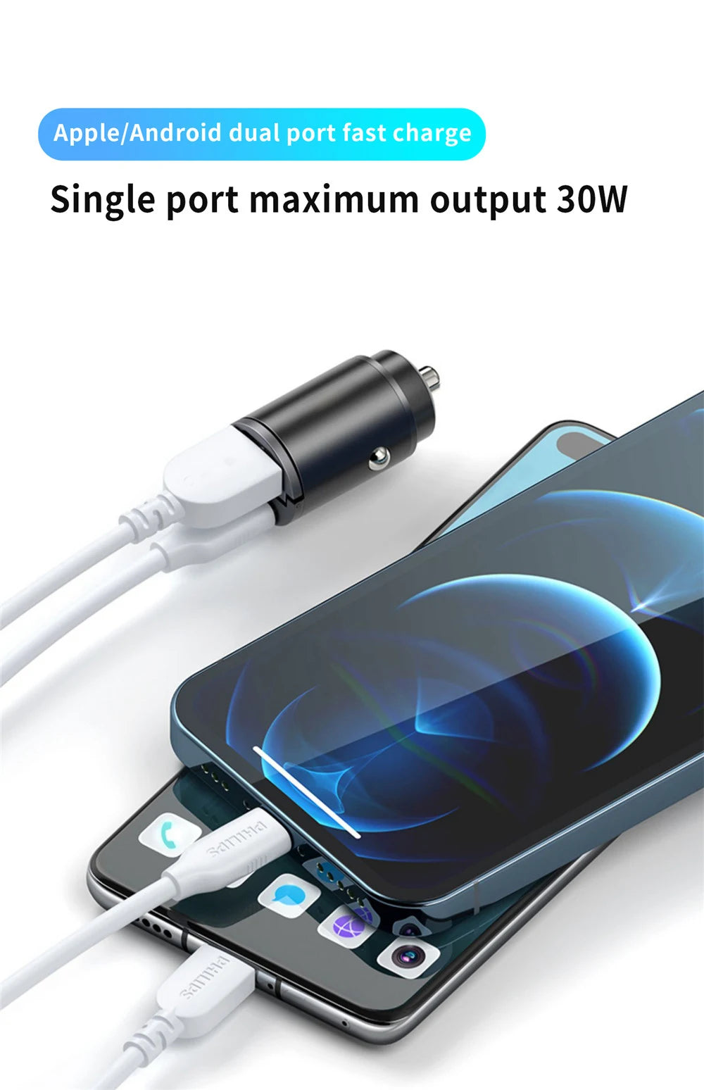 100W/200W QC3.0 PD Mini Car Charger 12-24V Lighter Fast Charging Car USB Type C Charger for Xiaomi Samsung Huawei iPhone Power Beauty World Shop
