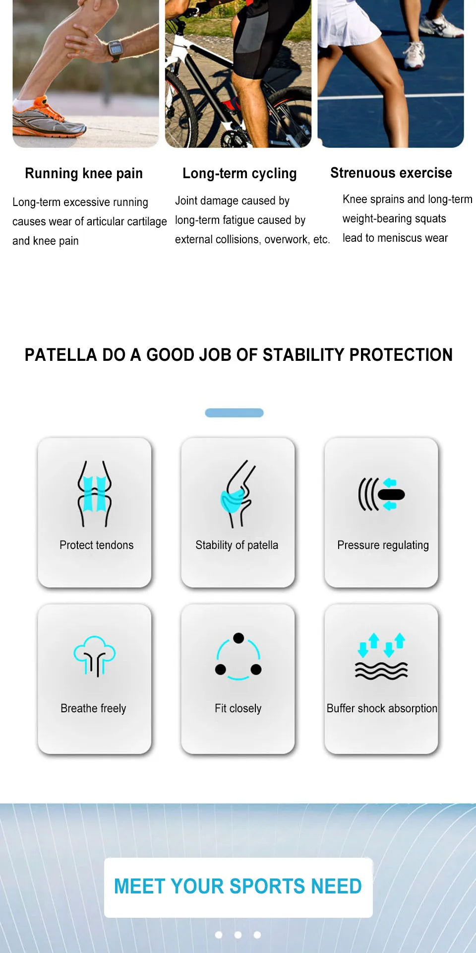 AOLIKES 1PCS Knee Braces for Knee Pain,Patella Knee Support Strap,Adjustable Patellar Tendon Stabilizer Band for Basketball Beauty World Shop