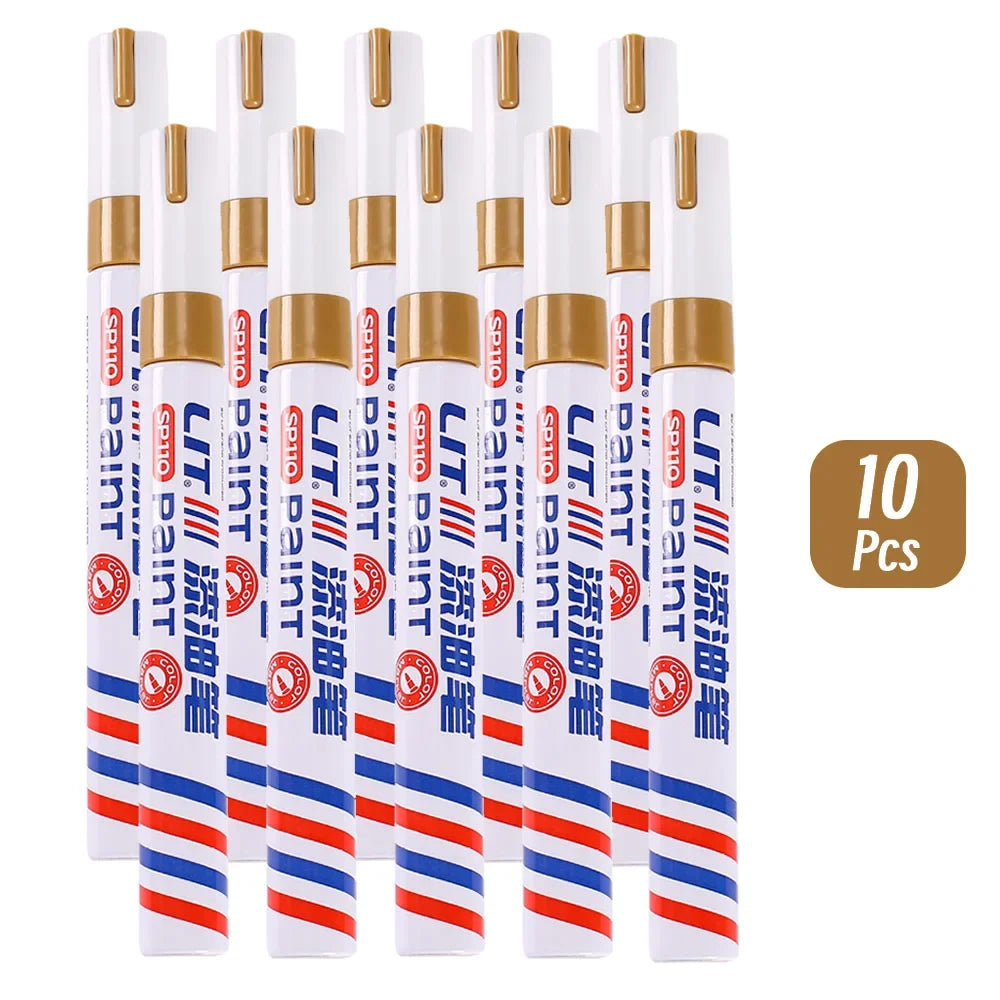 3mm 10p Colorful 8 Colors Permanent Paint Marker Waterproof White Markers tire tread rubber fabric Paint metal Paint Marker Pens Beauty World Shop