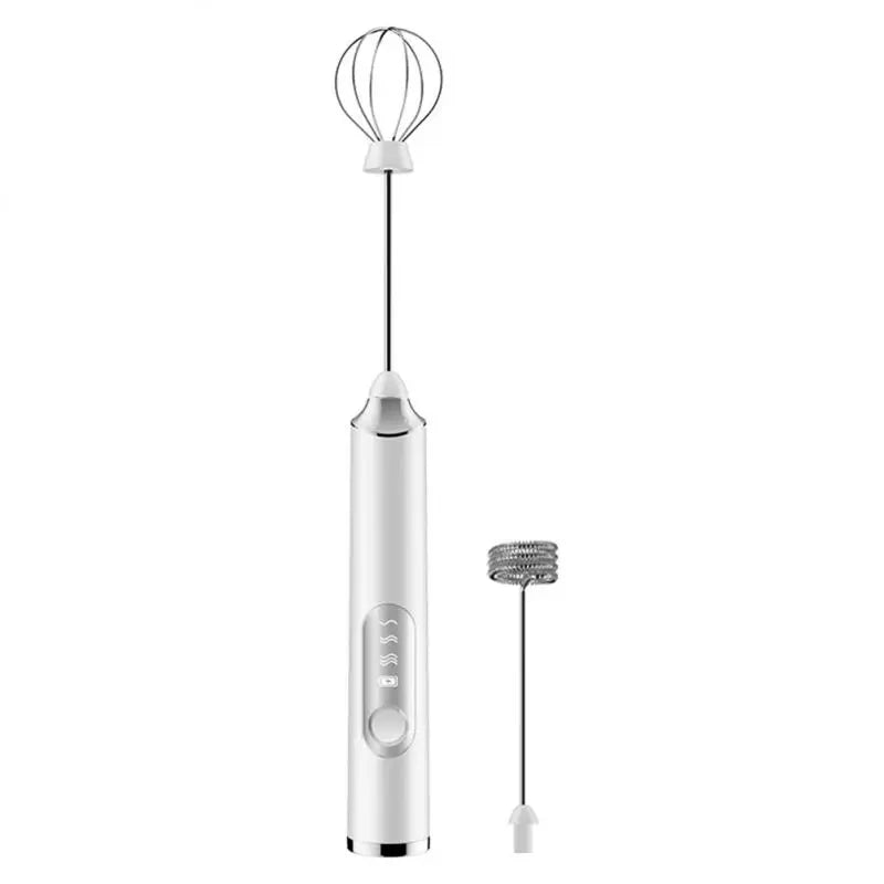 Handheld Double Stick Wireless Whisk Custard Foamer Mini Portable Blender Coffee Milk Three Speed Control Egg White Whipped USB Beauty World Shop