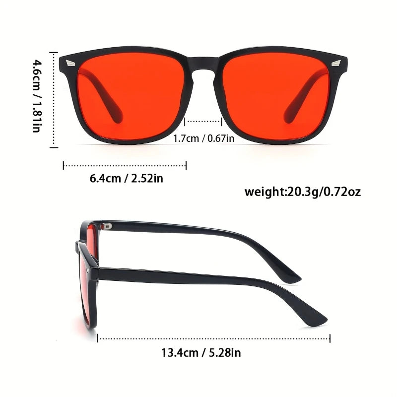Classic Red Lens Blue Light Blocking Glasses Square Men Better Sleep Anti Filter Men Orange Women Eyeglasses Beauty World Shop