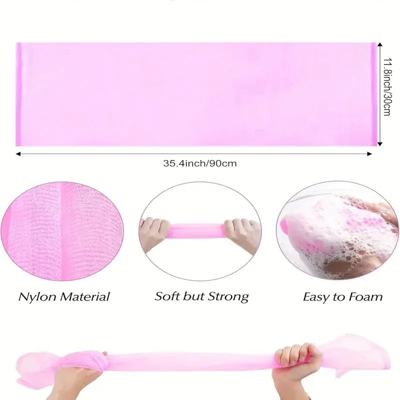 1Pcs Japanese Body Wash Towel Beauty Skin Exfoliating Cloth Washcloth Nylon Bath Towel Skin Polishing Towel Body Back Scrubber Beauty World Shop