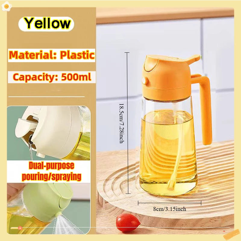 200/300/500ml Oil Spray Bottle BBQ Cooking Olive Oil Sprayer Plastic Baking Oil Spray Empty Bottle Vinegar Bottle Or  Oil brush Beauty World Shop