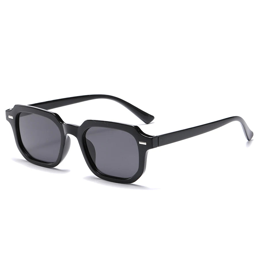 1Pc Men's Fashion Glasses New Trendy Square Frame Retro Rivet Y2K Music Festival Cool Street Style Decoration Suitable for Daily Beauty World Shop